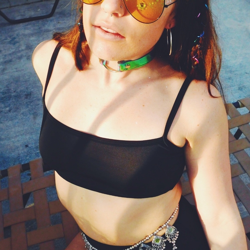 Rave With Mi Gente Black Bra Top